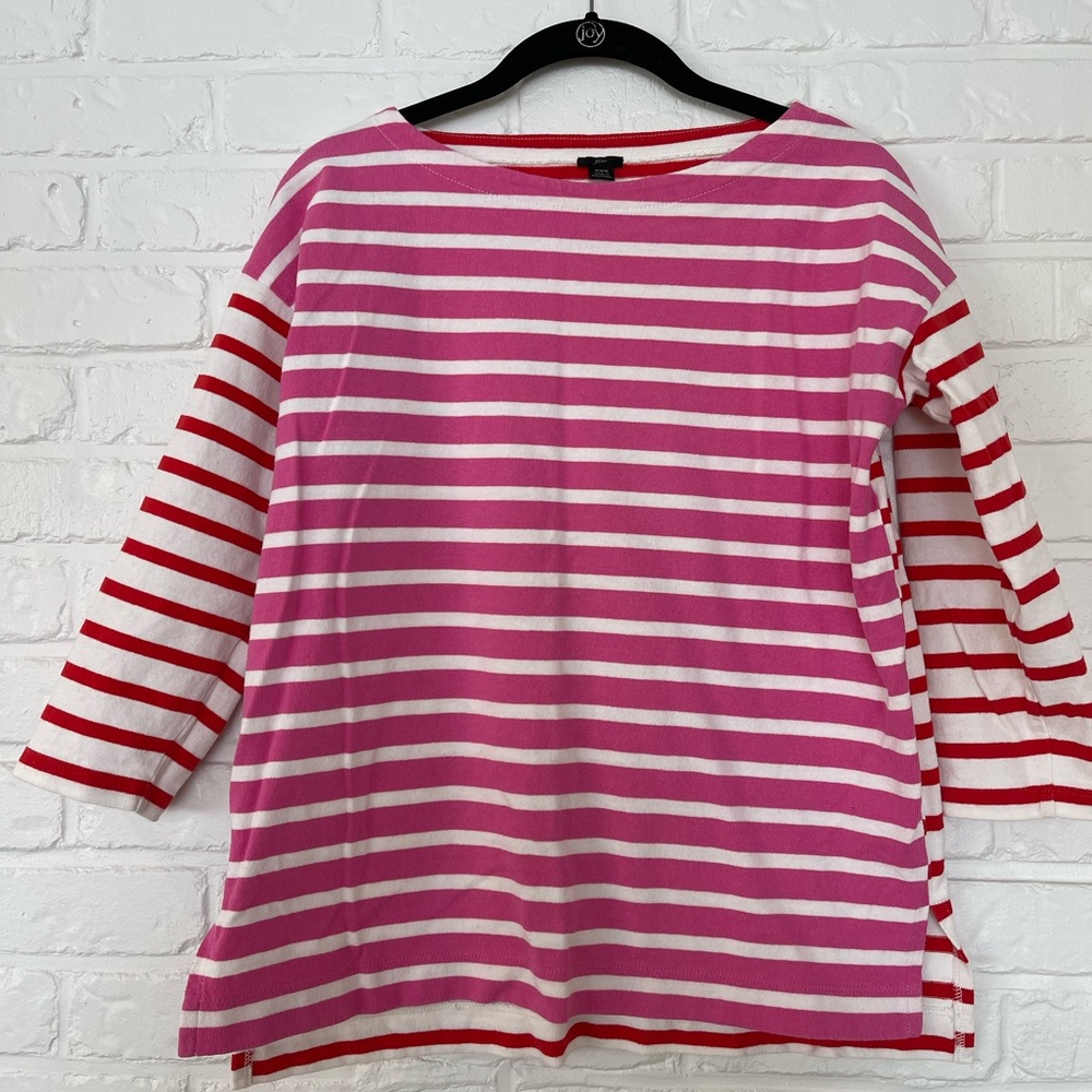 J.Crew pink and red striped t-shirt, XXS